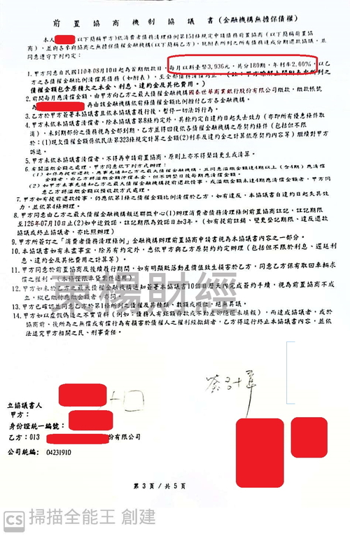 債務成功案例-Young 卡債