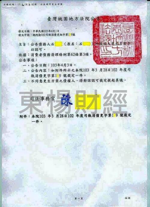 債務清償 更生成功案例-S先生
