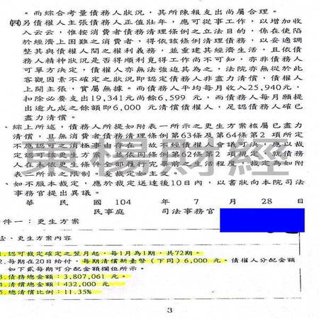 更生個案成功案例-E小姐